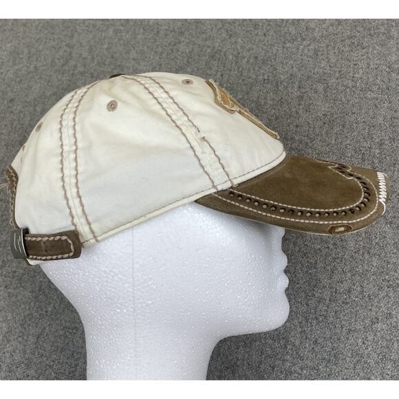 Vintage True Religion Y2K Leather Patch Logo Distressed Hat Leather Stud - Picture 3 of 5